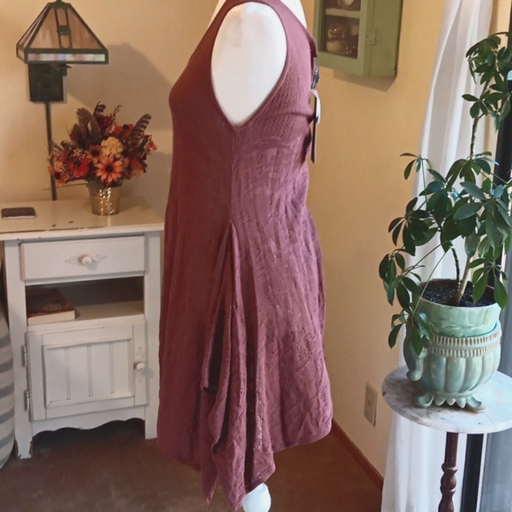 Peruvian Connection Sedona Red LA Jolla Tunic . Boho . Soft Girl.  Coastal - Picture 5 of 12